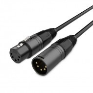 Audibax Silver Black Cable DMX 5 PIN 2 Metros