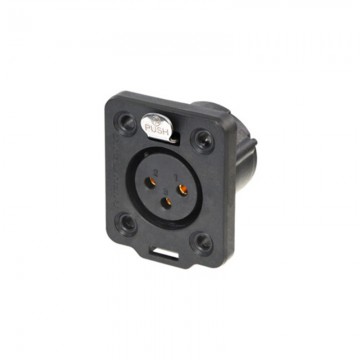 NEUTRIK XLR HEMBRA CHASIS 3 PIN IP65 NEGRO