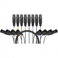 FactorFLEX Cable multicore 5 m 8 XLR 3 PIN hembra -macho conectores REAN color negro