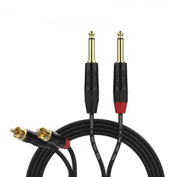 FactorFLEX Cable señal 3 m 2 RCA a 2 Jack 1/4" con