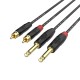 FactorFLEX Cable señal 3 m 2 RCA a 2 Jack 1/4" con