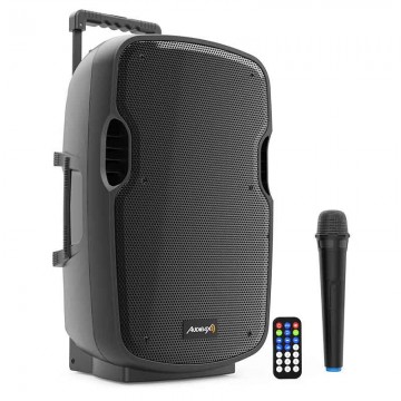 Audibax Denver 10 Altavoz Activo PA 10 conBatería , Ruedas + 1 Micro Inalámbrico M