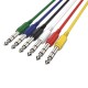 Audibax Basic Colour Cable Patch Jack Stereo a JacStereo 6 Unidades 60 Centímetros