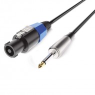 Audibax Power Amp Cable 1.5m Speakon-Jack Mono Cable Altavoz Potencia