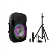 Audibax Party 15 Altavoz Activo Profesional 15600W Pico Bluetooth + Soporte + Cable + 