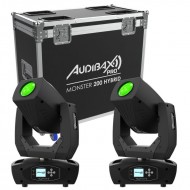 Audibax Pro Monster 200 Hybrid 2U + Flightcase Dob