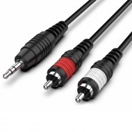 Audibax Bronze Cable Minijack Stereo a 2 RCAMacho 3 m Negro