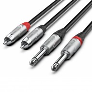 Audibax Pro Cable 2 Jack Mono a 2 RCA 10 m Negro