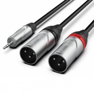 Audibax Pro Cable 2 XLR Macho a Minijack Stereo3 m Negro