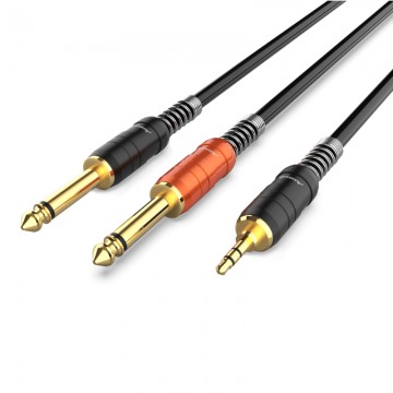 Audibax Pro Cable 2 x Jack Mono a Minijack Stereo1,5 m