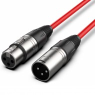 Audibax Silver Cable XLR Macho - XLR Hembra 6 Metros Rojo