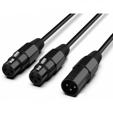 Audibax Silver Black Cable XLR M-2 XLR H 20m Negro