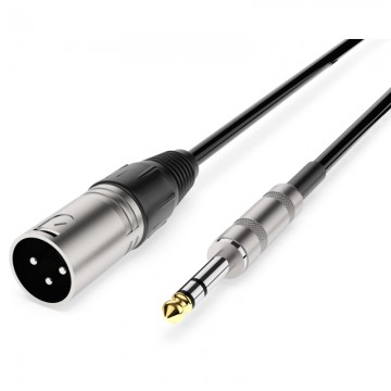 Audibax Silver Cable XLR Macho a Jack Balanceado1,5 Metros Negro