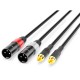 Audibax Silver Black Cable 2 x XLR Macho a 2 x RCA1,5 Metros